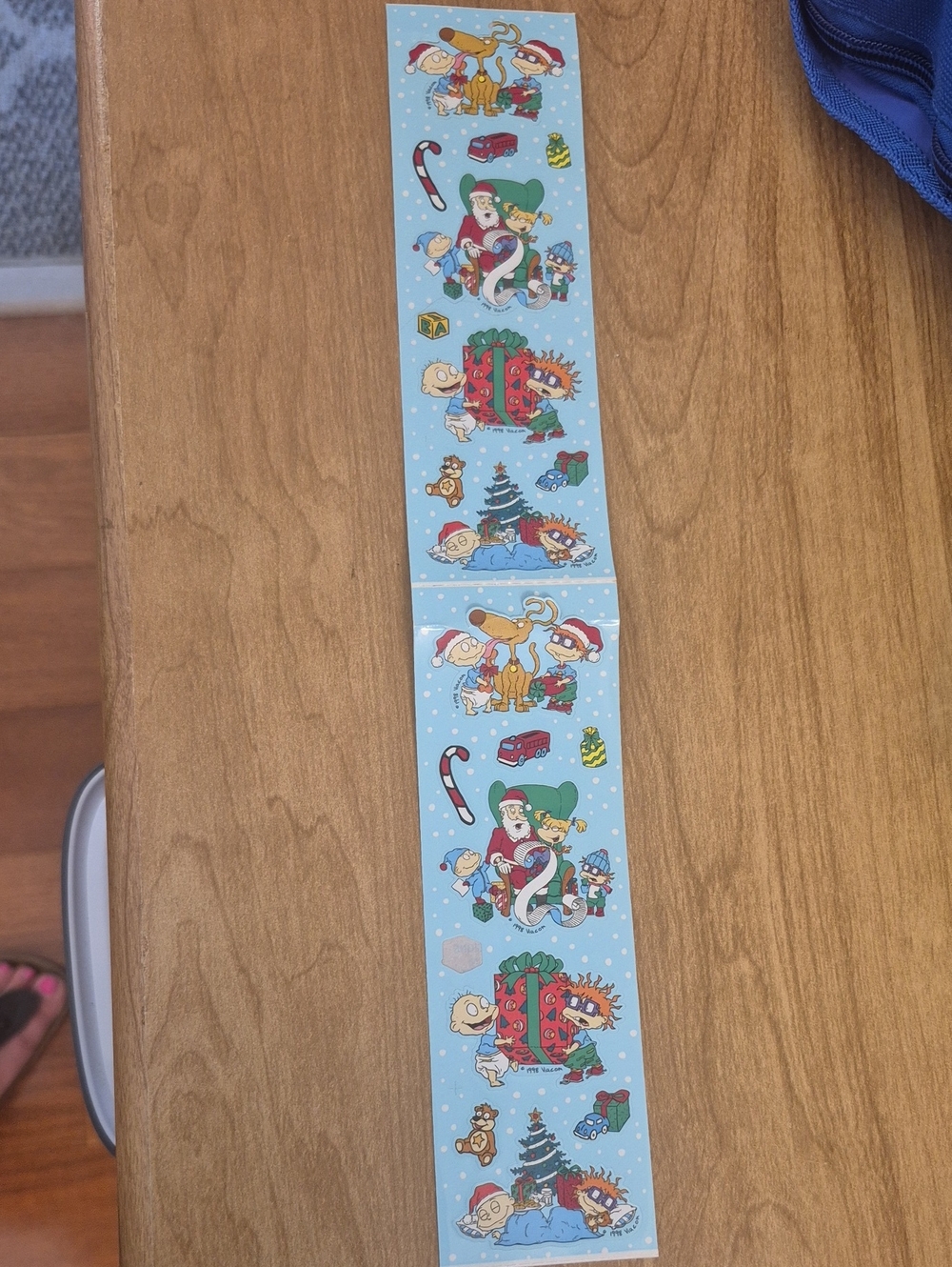 Holiday Cartoon Character Sticker Strip - Blue